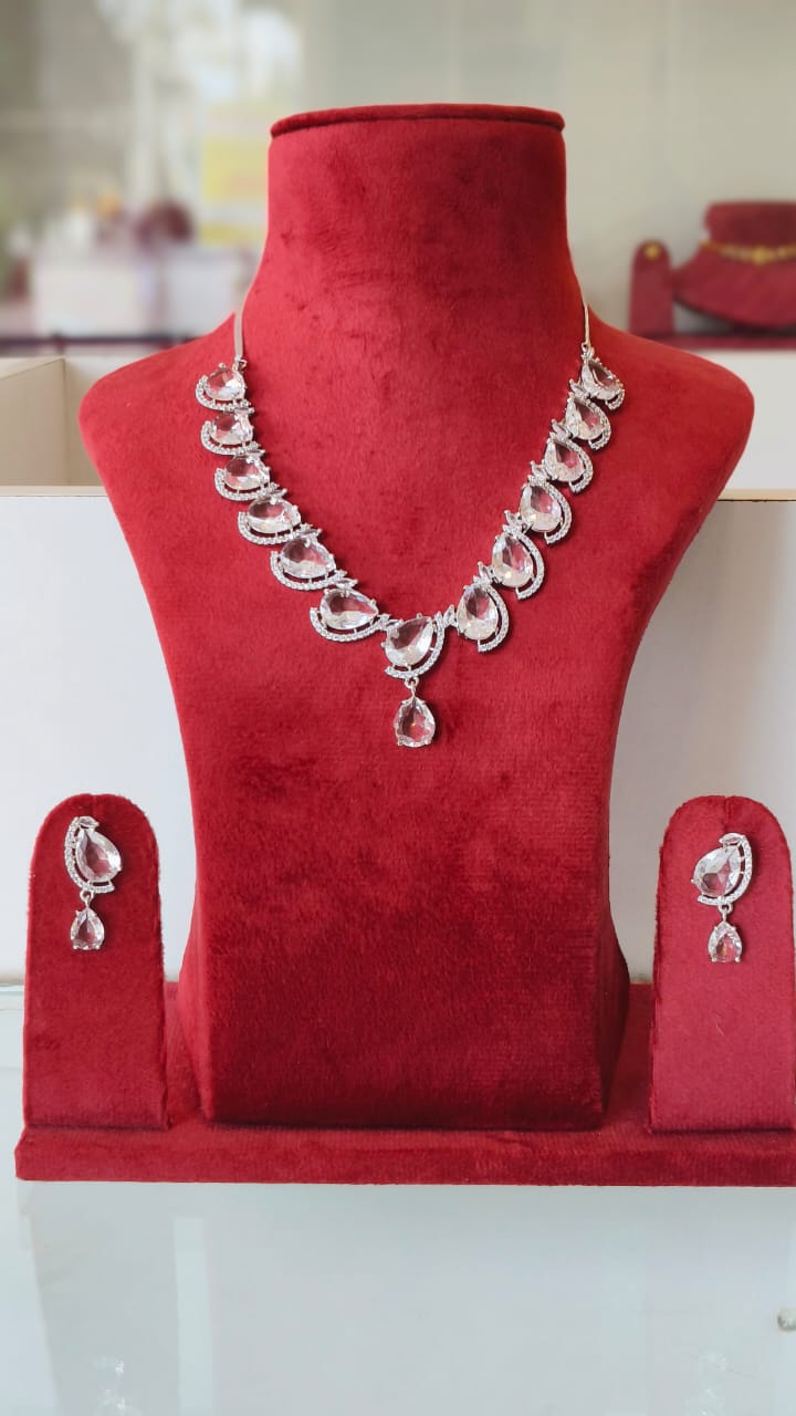 American Diamond CZ Necklace Set