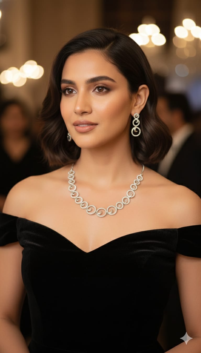 American Diamond CZ Necklace Set