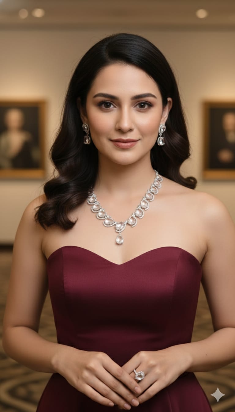 American Diamond CZ Necklace Set