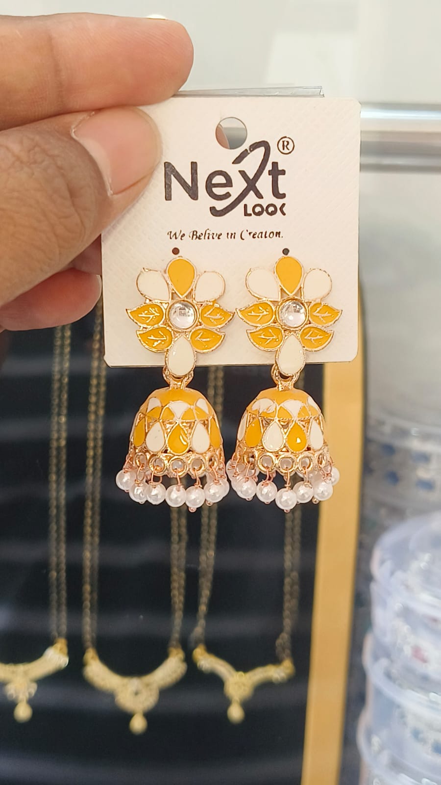 Meenakari Work Flower Jumkha