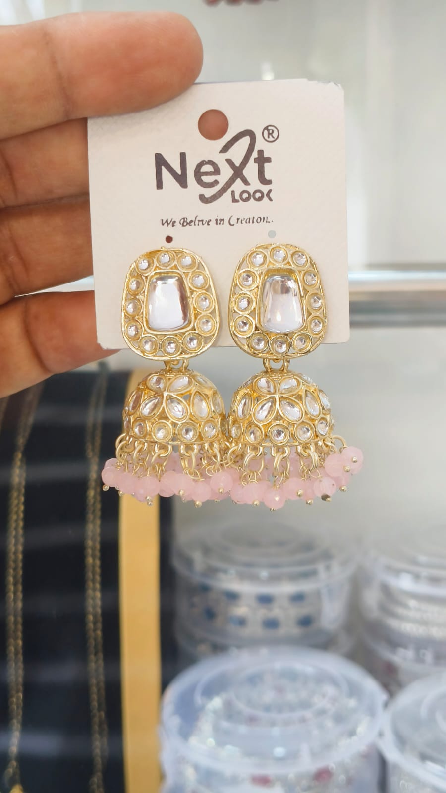 Kundan Stone Pearl Jumkha