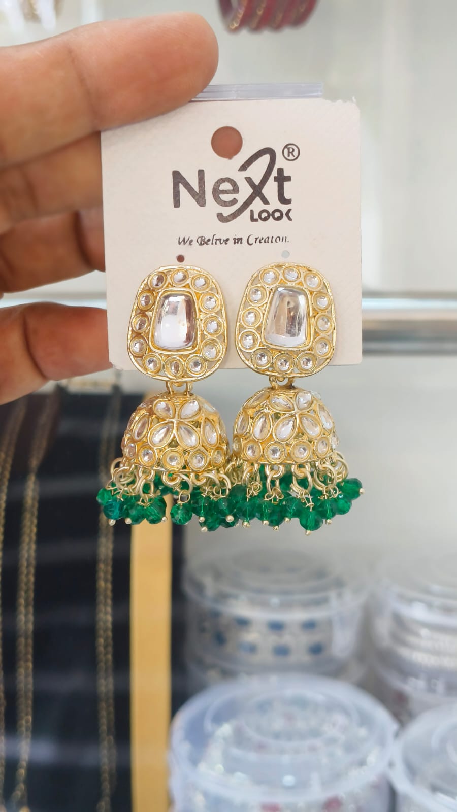 Kundan Stone Pearl Jumkha