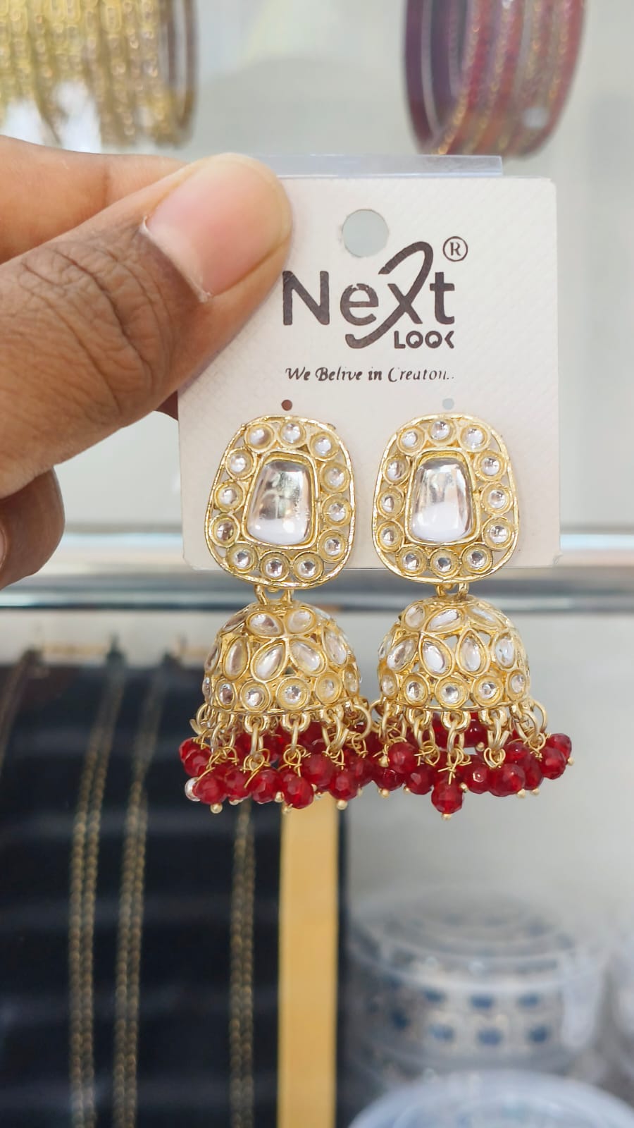 Kundan Stone Pearl Jumkha