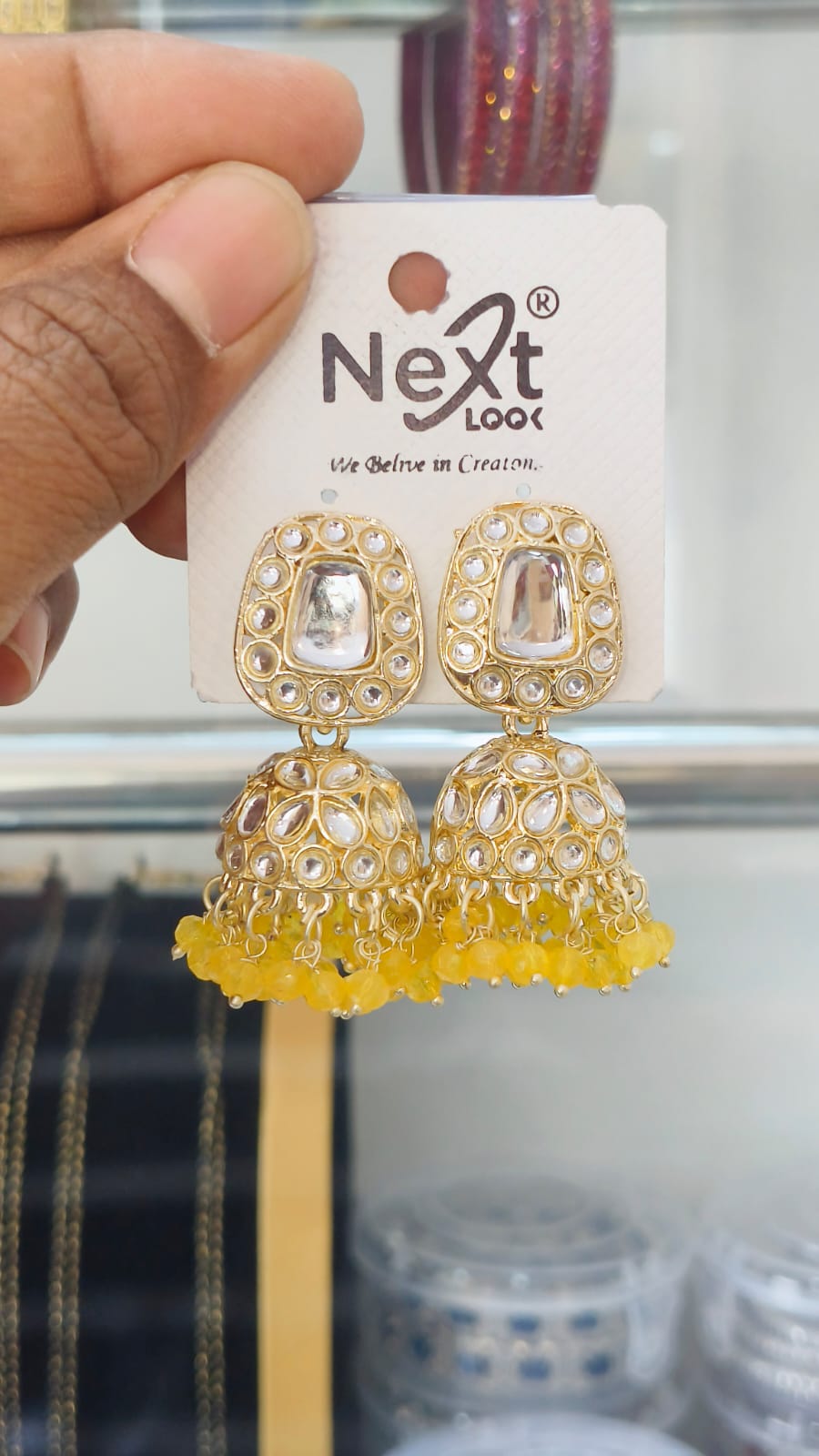 Kundan Stone Pearl Jumkha