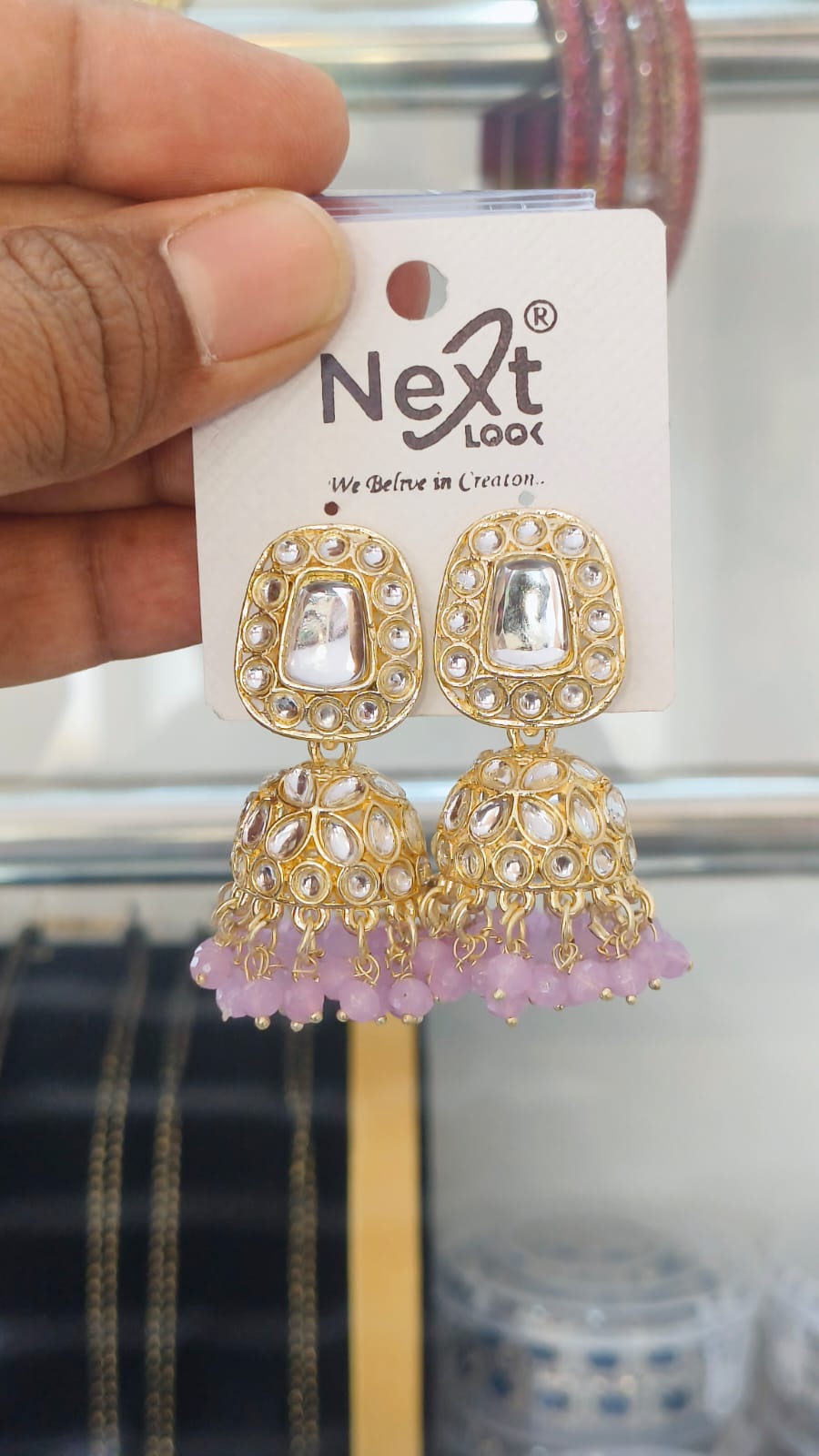 Kundan Stone Pearl Jumkha