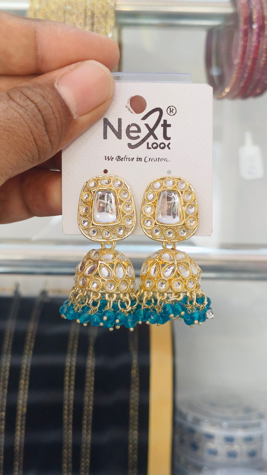 Kundan Stone Pearl Jumkha