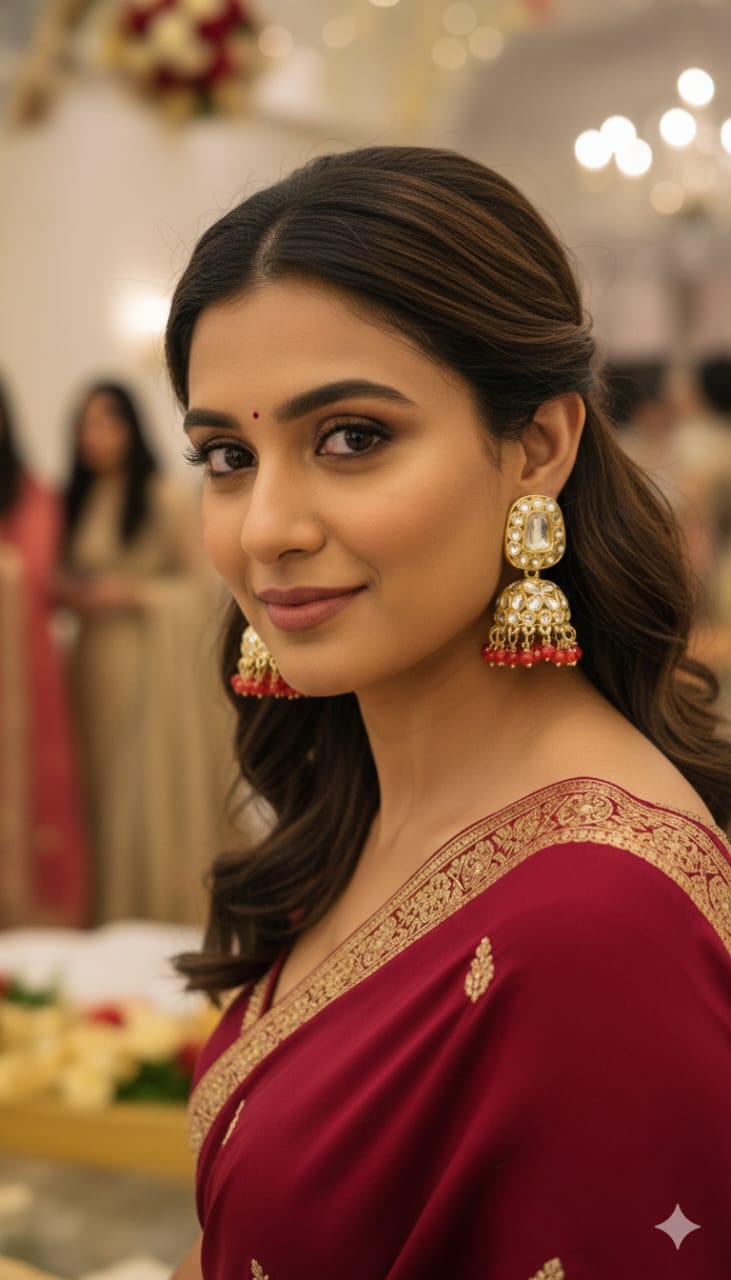 Kundan Stone Pearl Jumkha