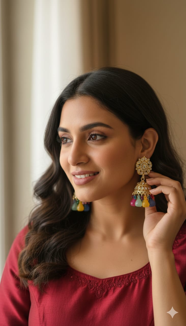 Kundan Pearl Traditional Jumkha