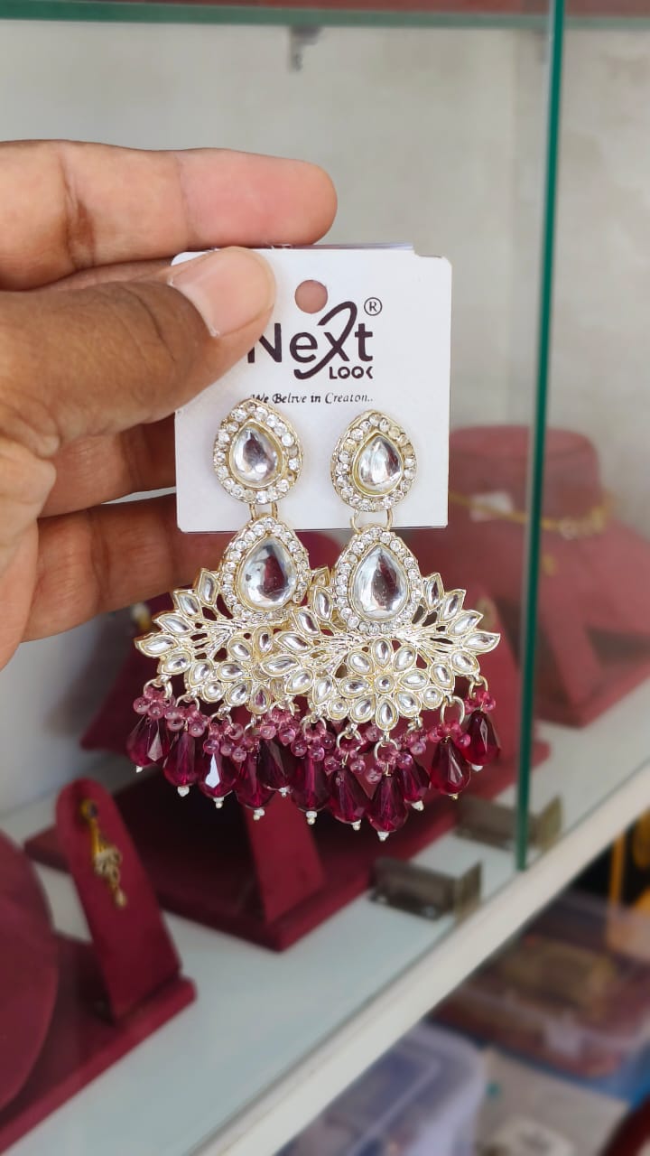 Beautiful Kundan Stone Dangle Earring