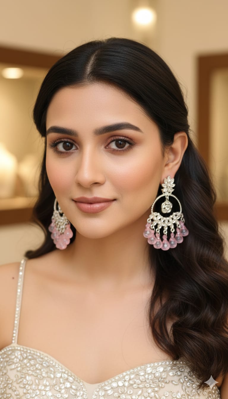 Elegant Design Kundan Dangle Earrings