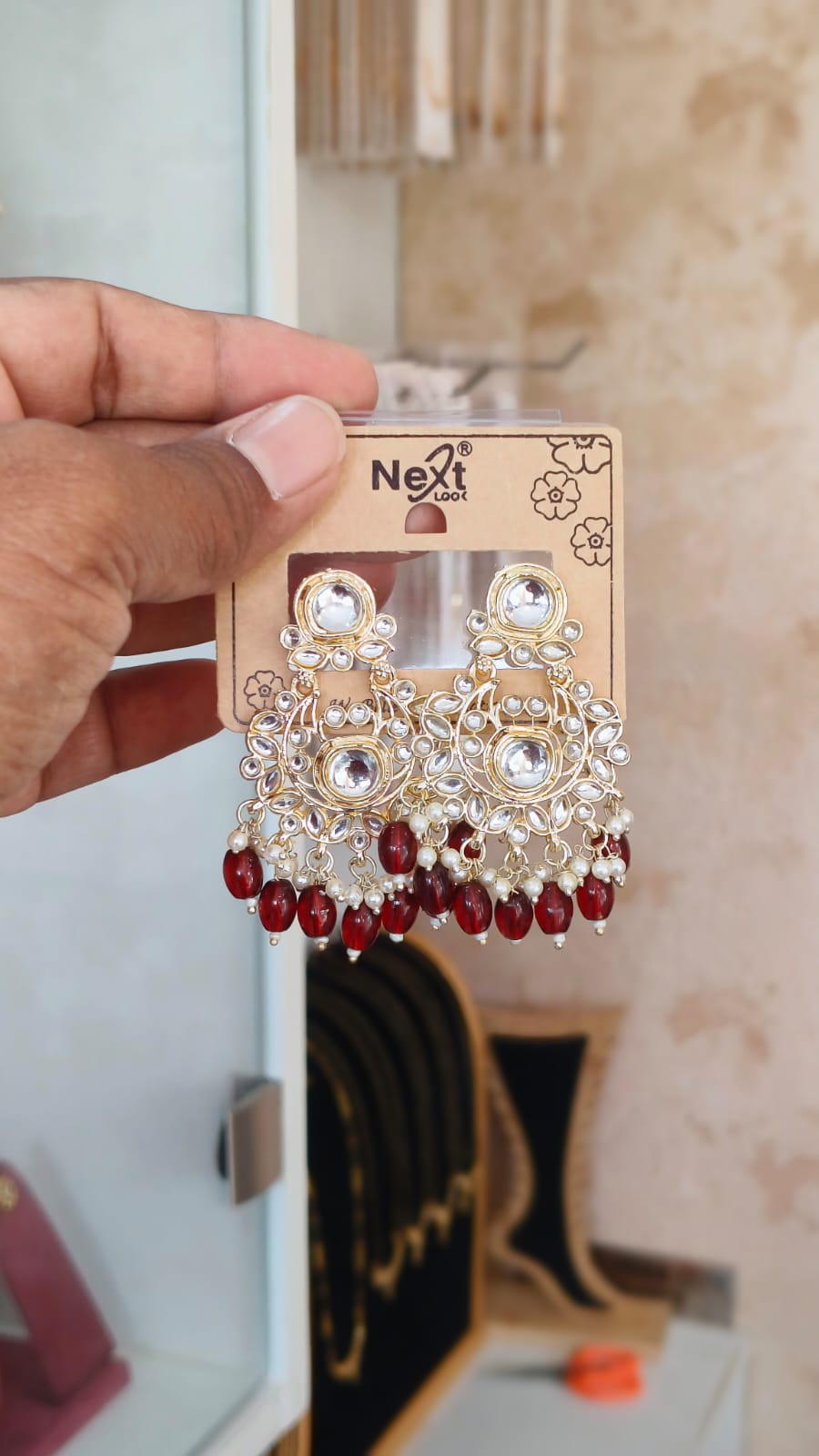 Pretty Kundan Dangle Earrings