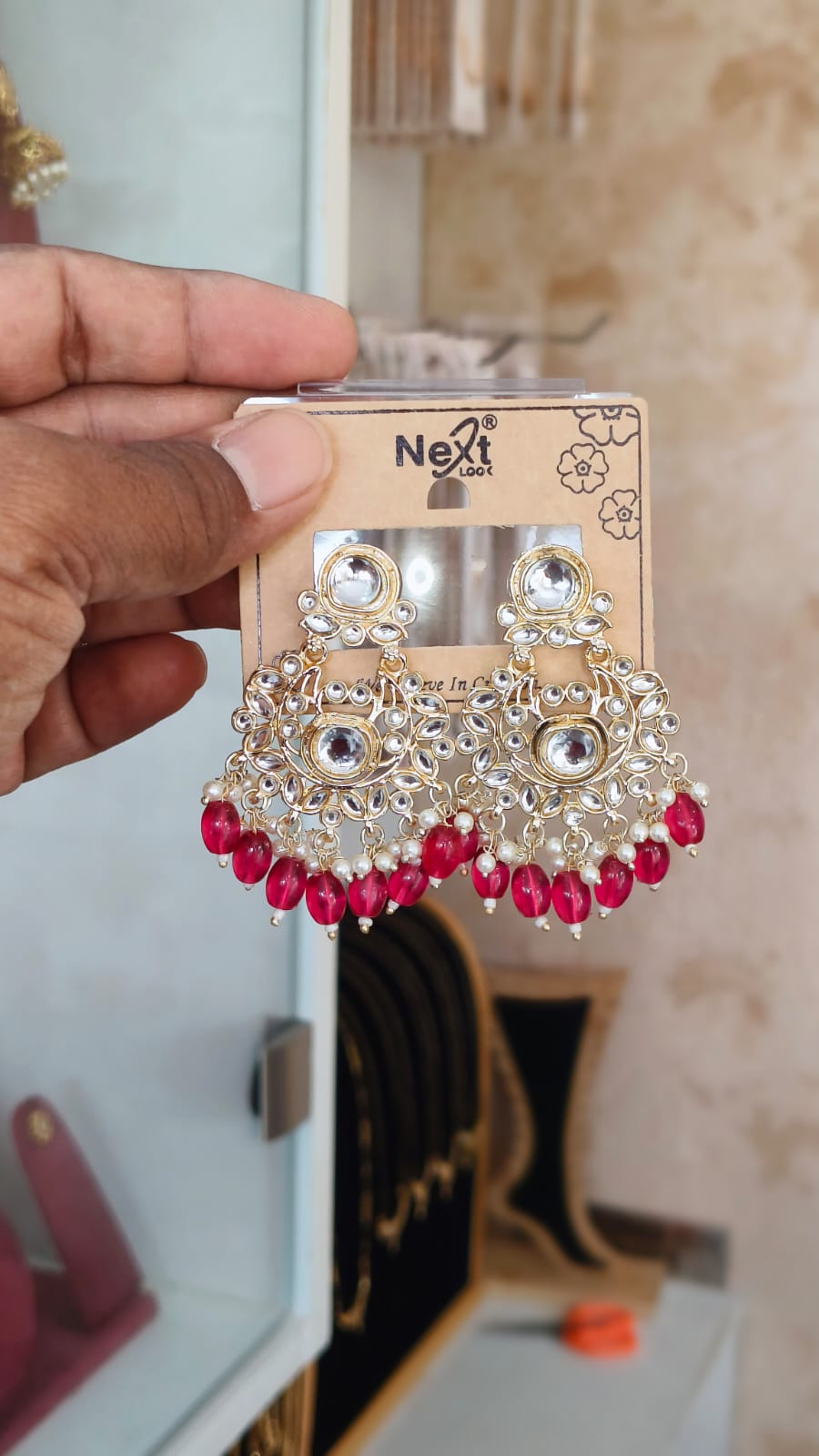 Pretty Kundan Dangle Earrings