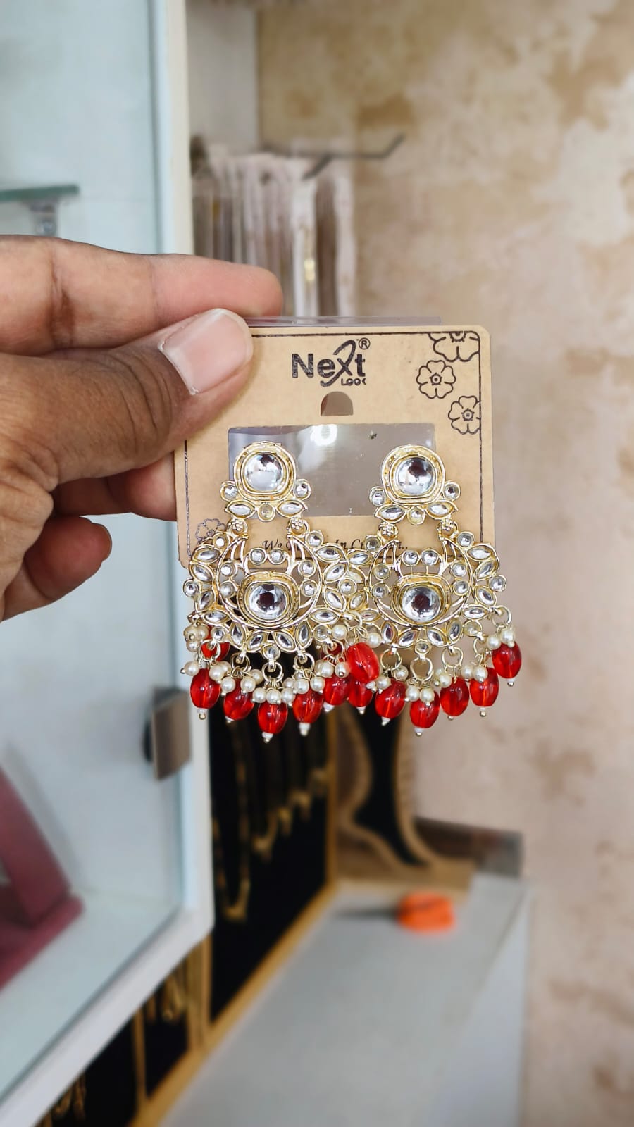 Pretty Kundan Dangle Earrings