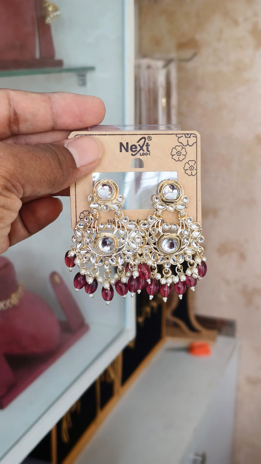 Pretty Kundan Dangle Earrings