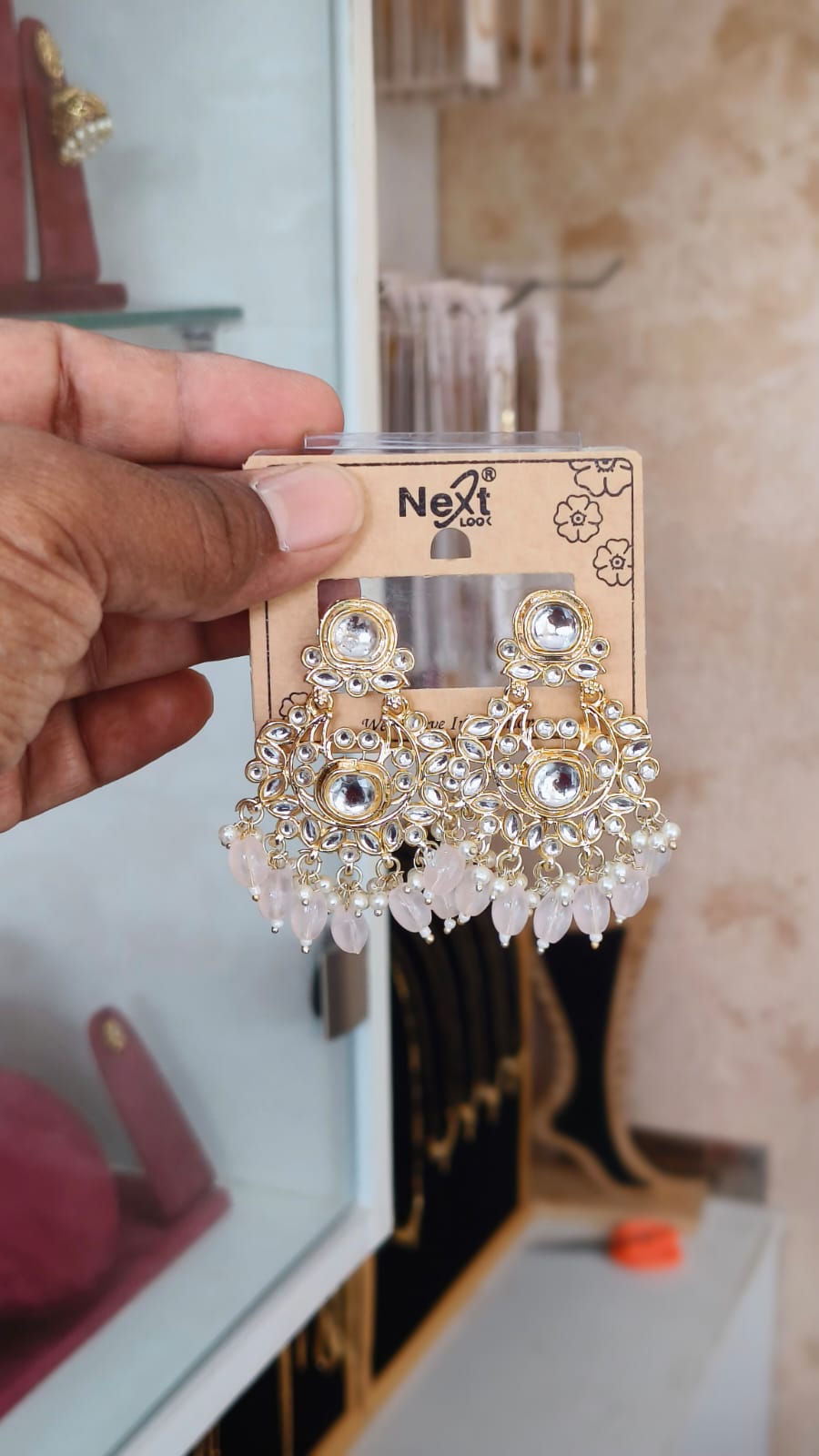 Pretty Kundan Dangle Earrings