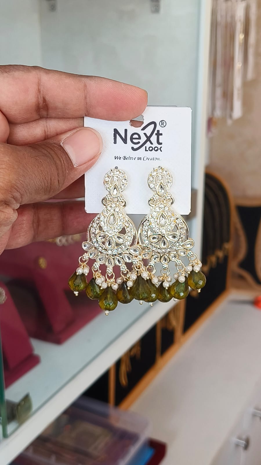 Lovely Kundan Dangle Earrings