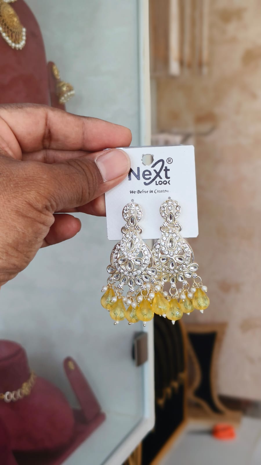 Lovely Kundan Dangle Earrings