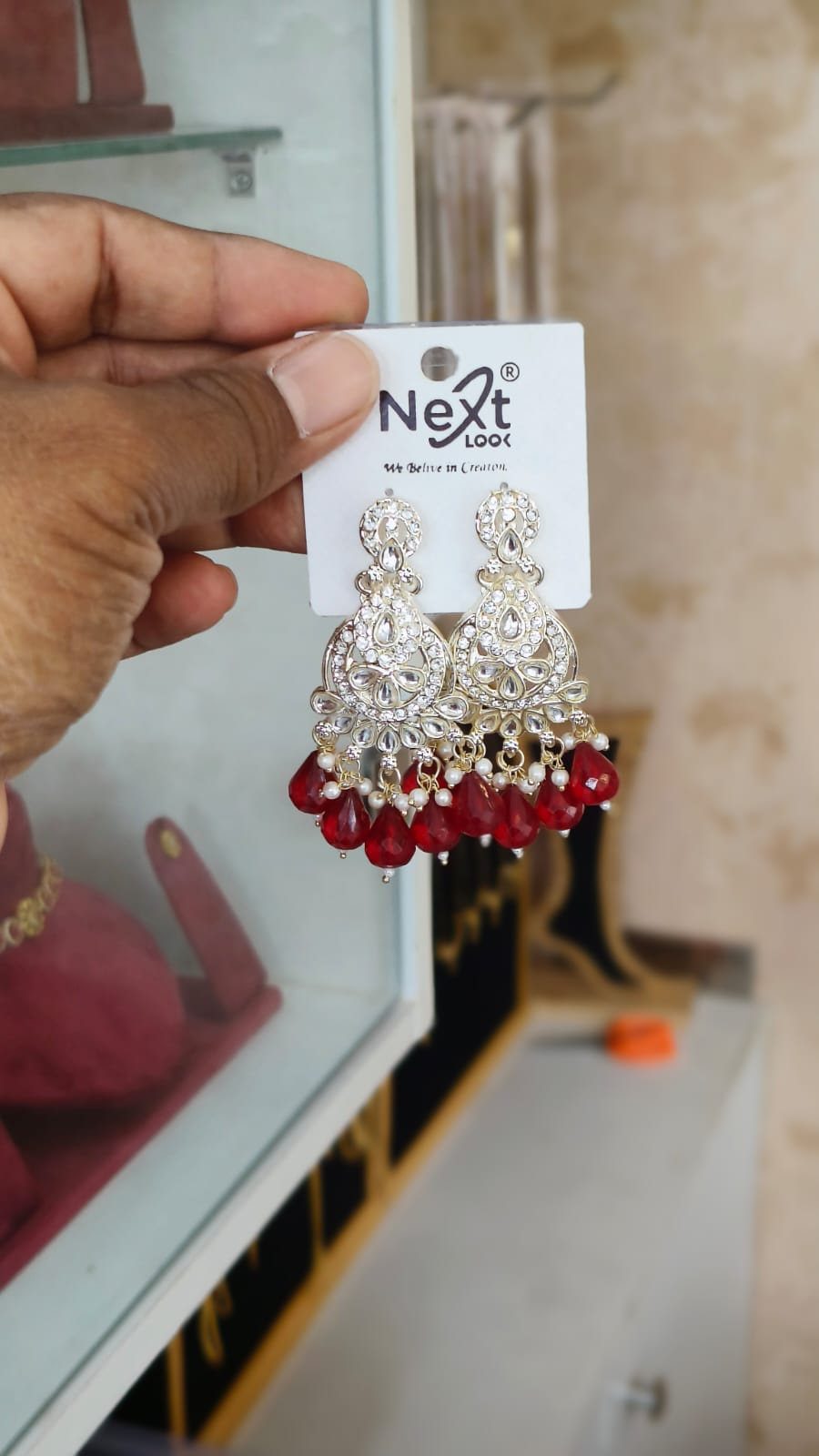 Lovely Kundan Dangle Earrings