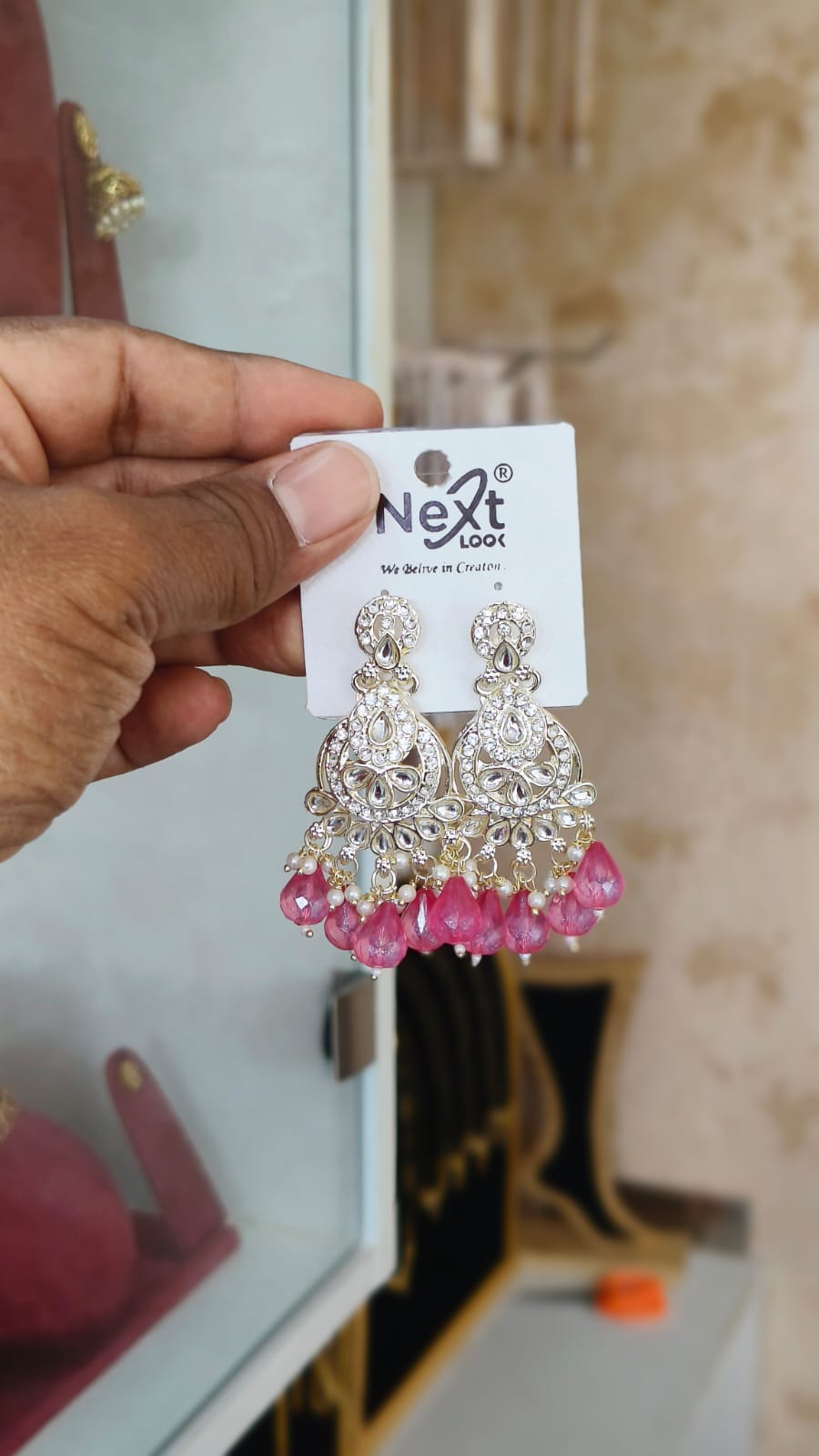 Lovely Kundan Dangle Earrings