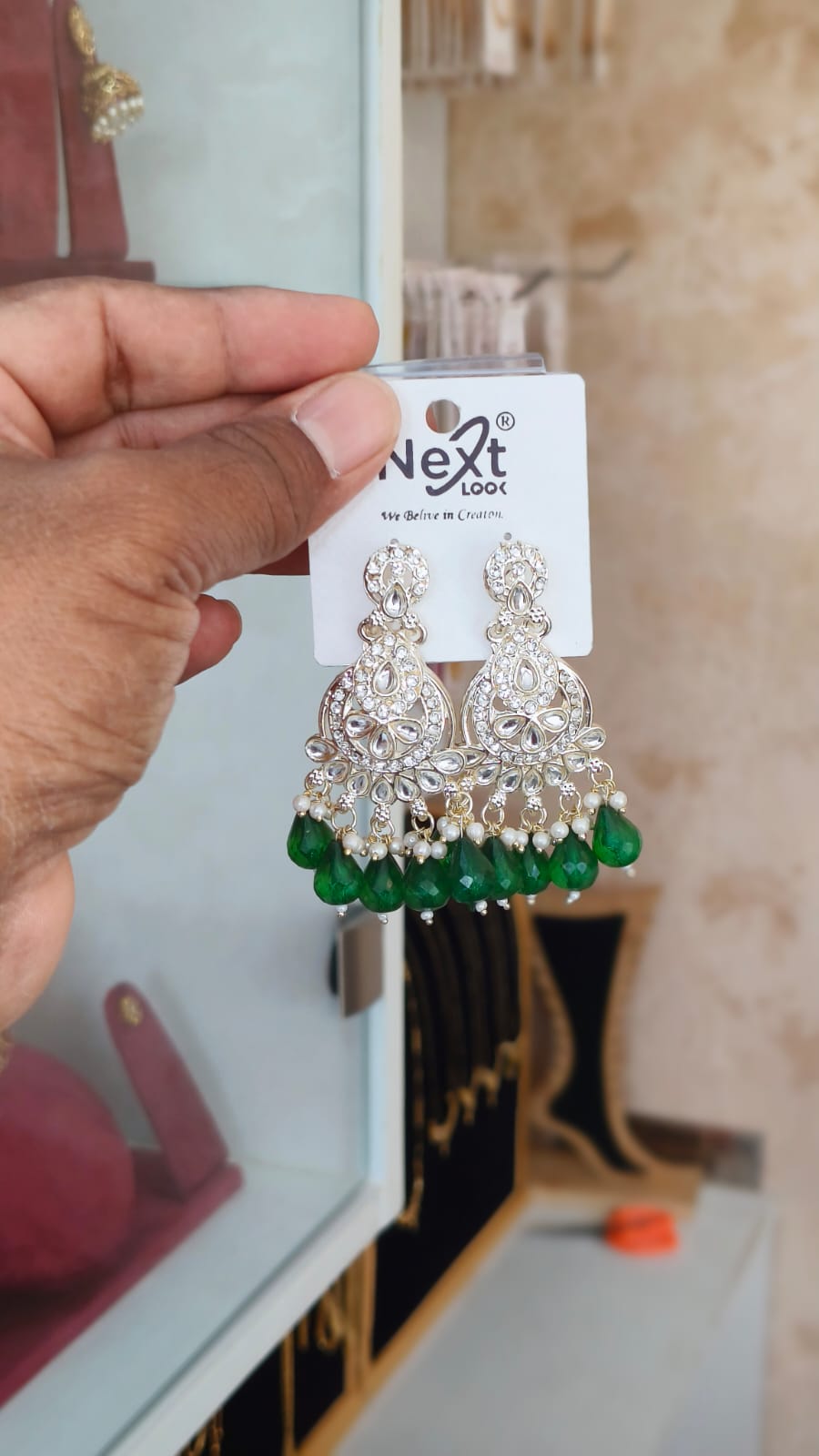 Lovely Kundan Dangle Earrings