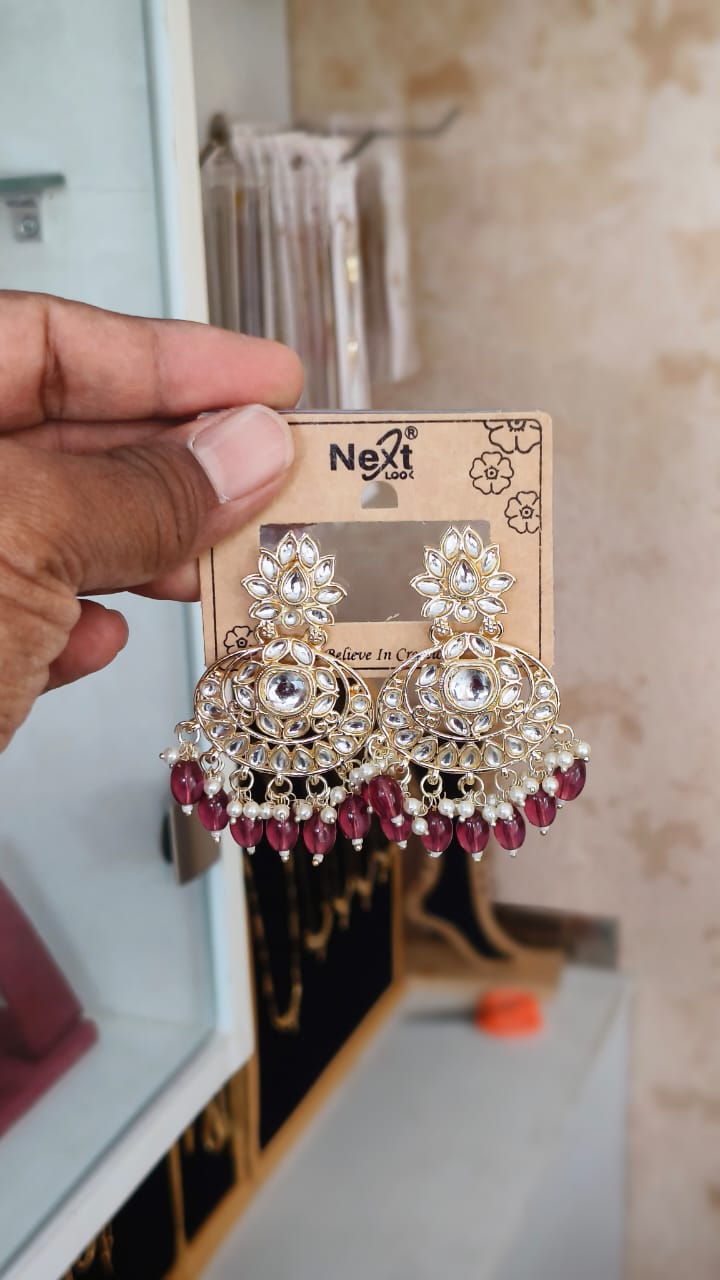 Classy Kundan Dangle Earrings