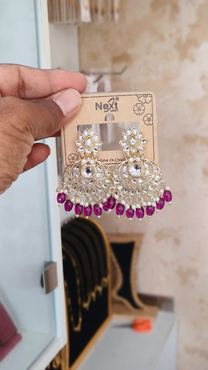 Classy Kundan Dangle Earrings
