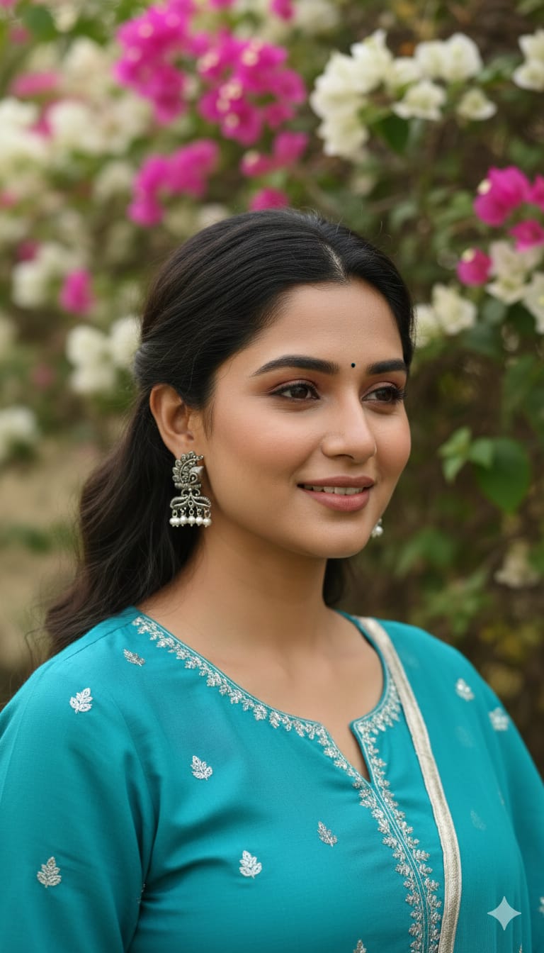 Krishna Flute Oxidised Tops Earrings