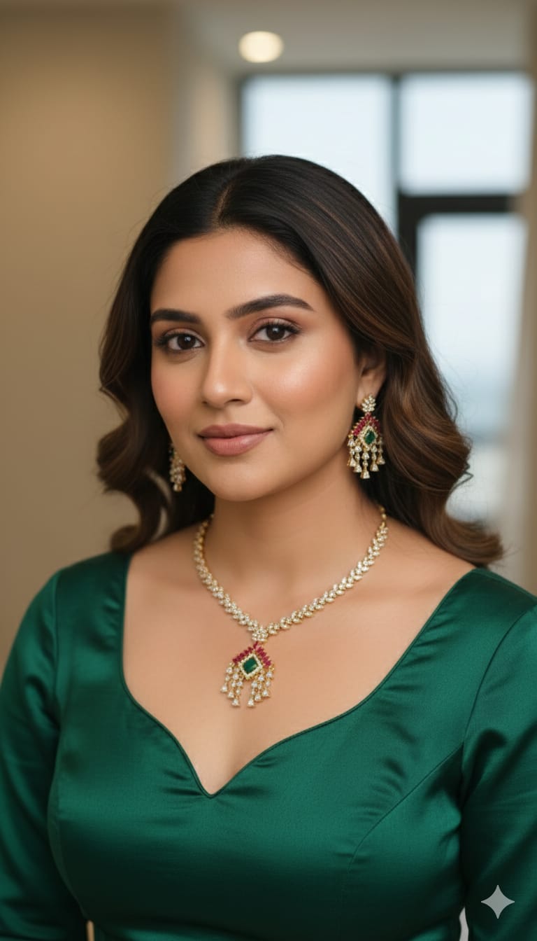 American Diamond Elegant Necklace with Earrings