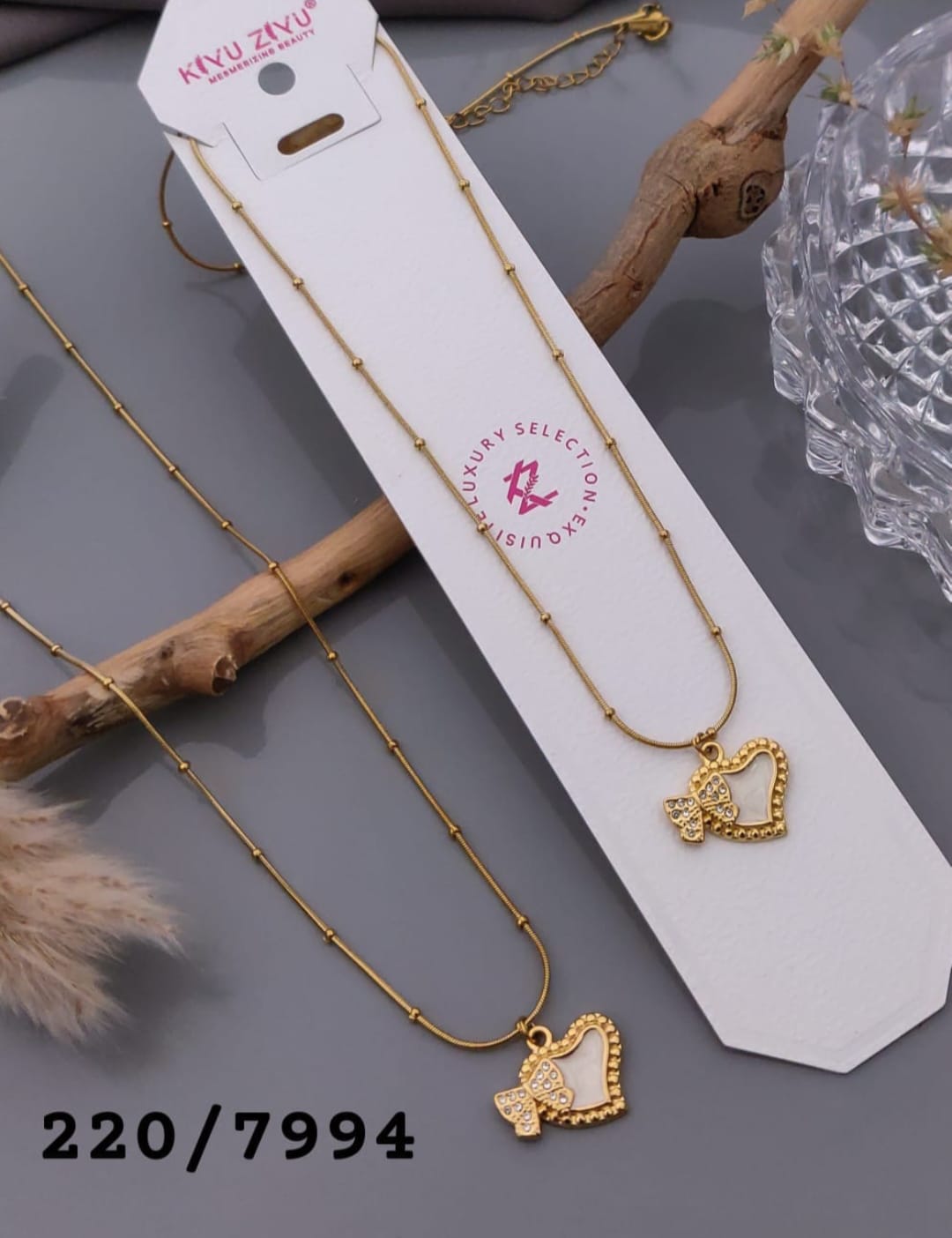 Heart Butterfly Chain Pendant