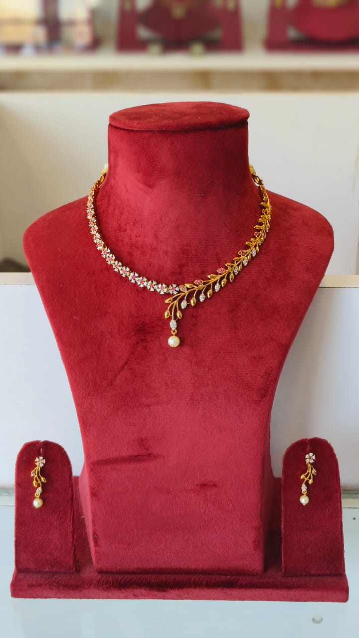 Trendy Dual Design AD Necklace