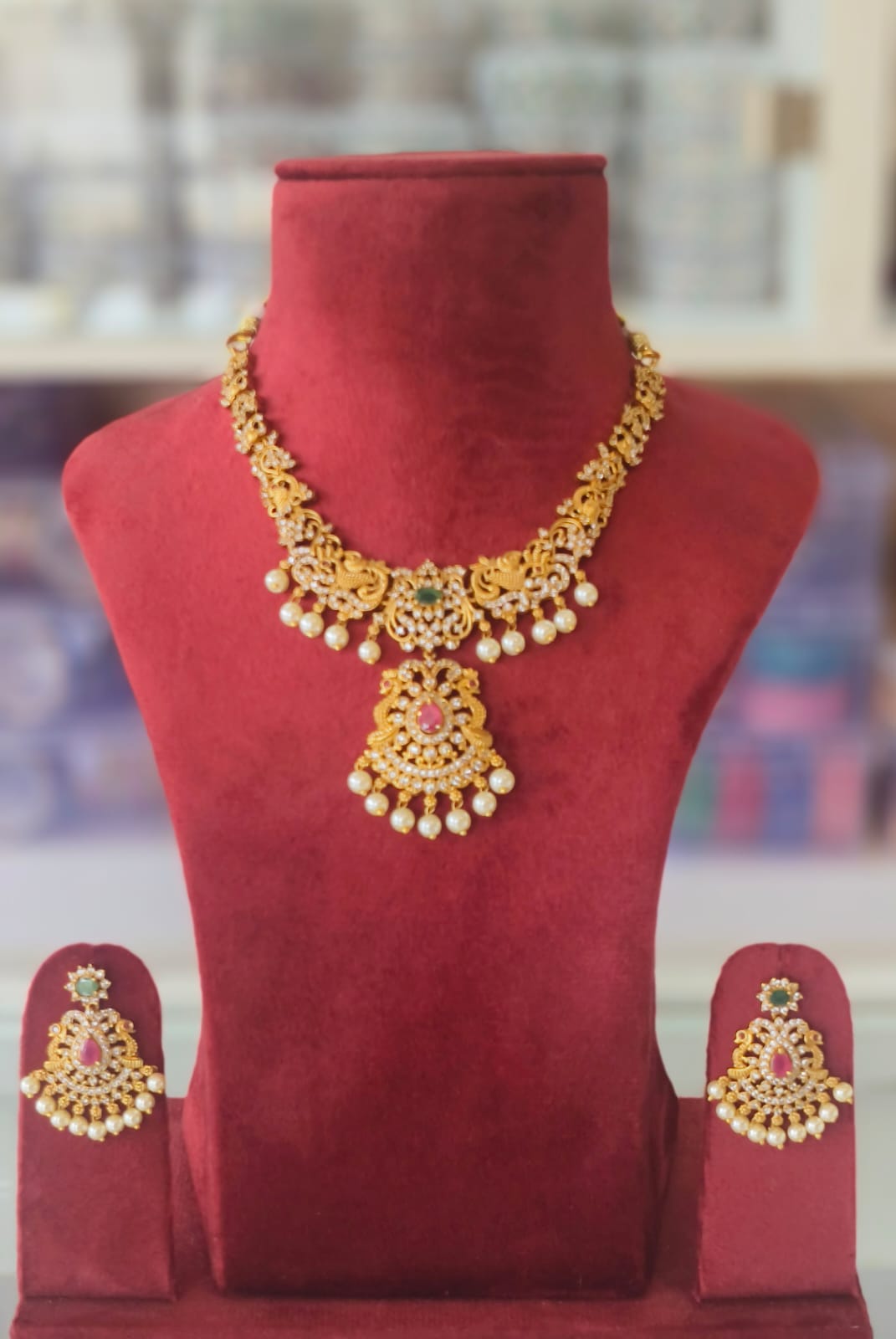 Divine Peacock AD Necklace