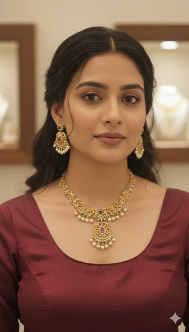Divine Peacock AD Necklace