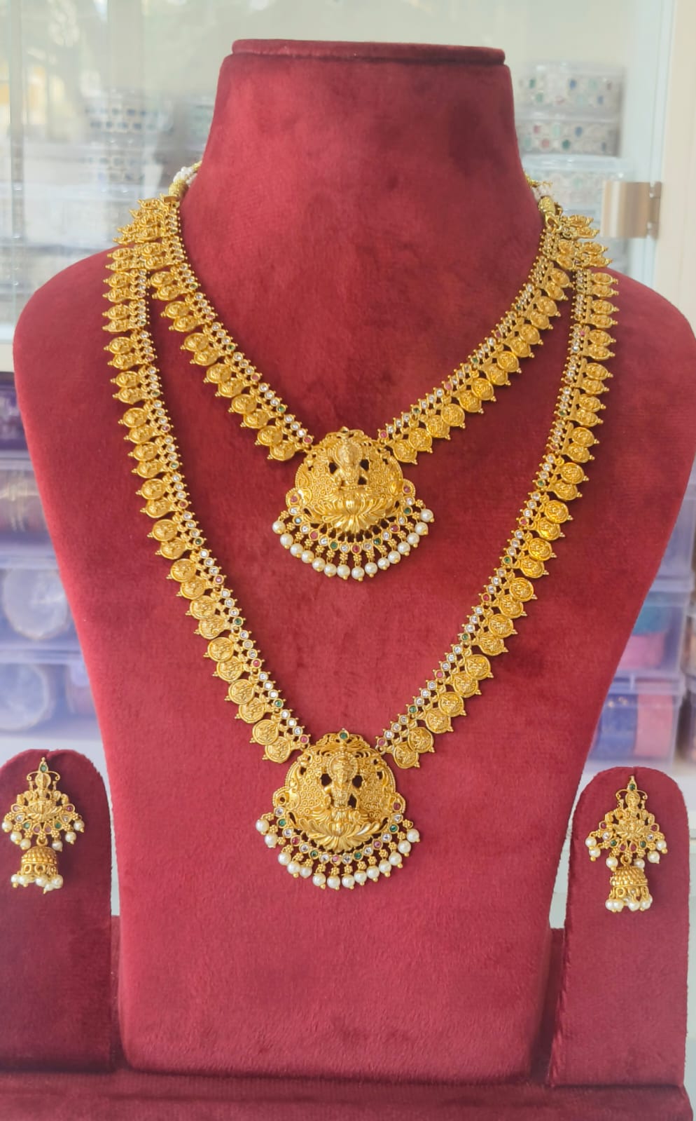 Lakshmi Coin Traditional AD Necklace