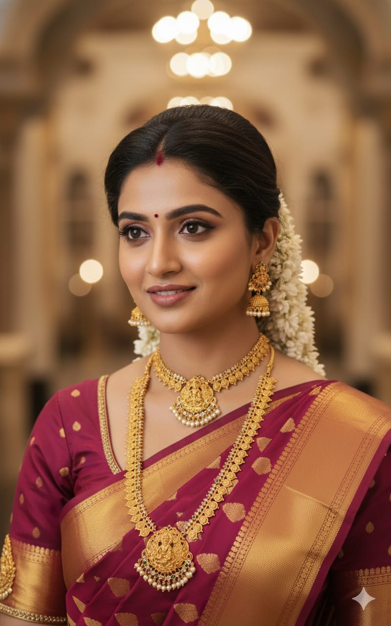 Lakshmi Coin Traditional AD Necklace