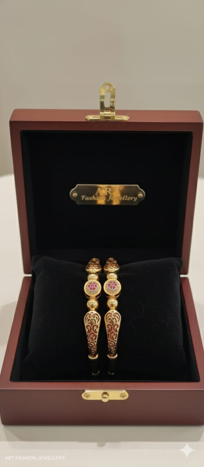 Swasthik 22kGold Plated Bangle/Kada