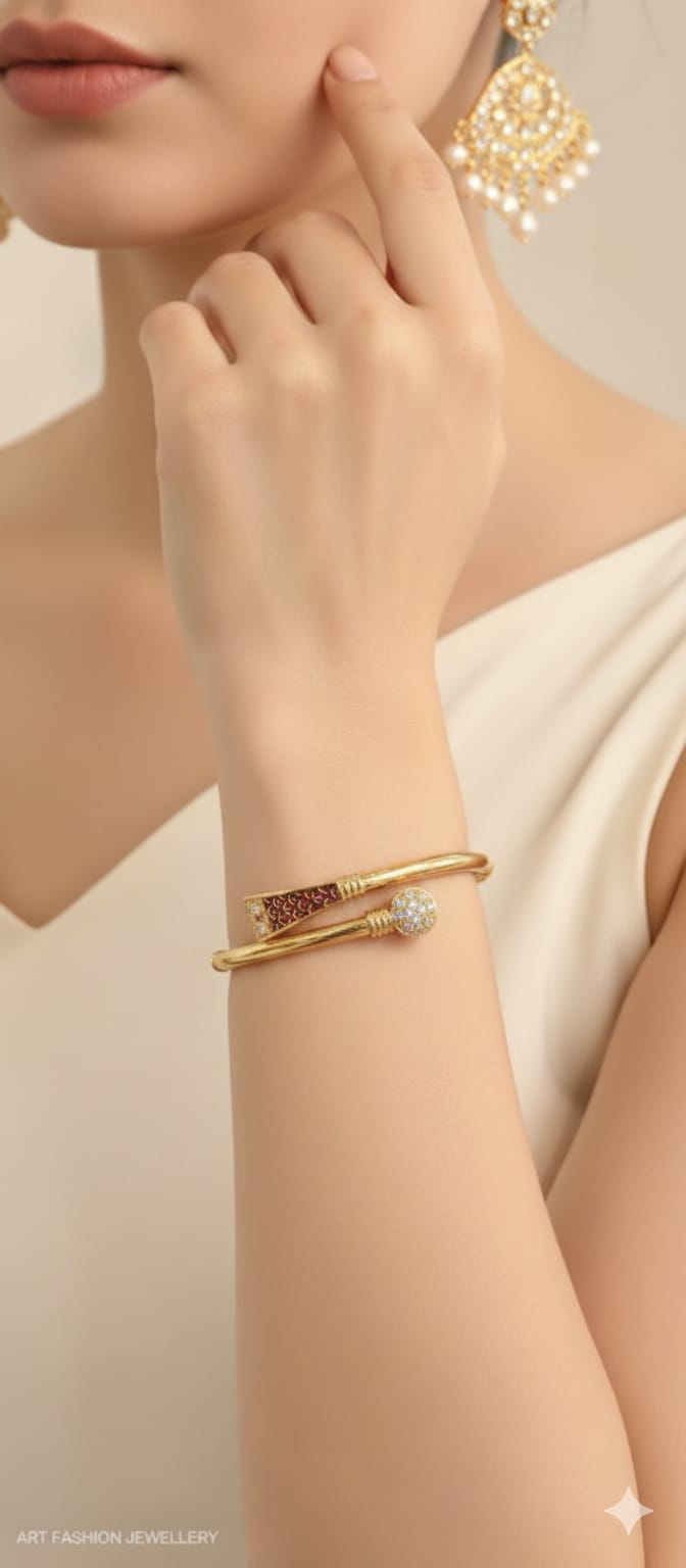 Dazzle 22kGold Plated Kada/Bangle
