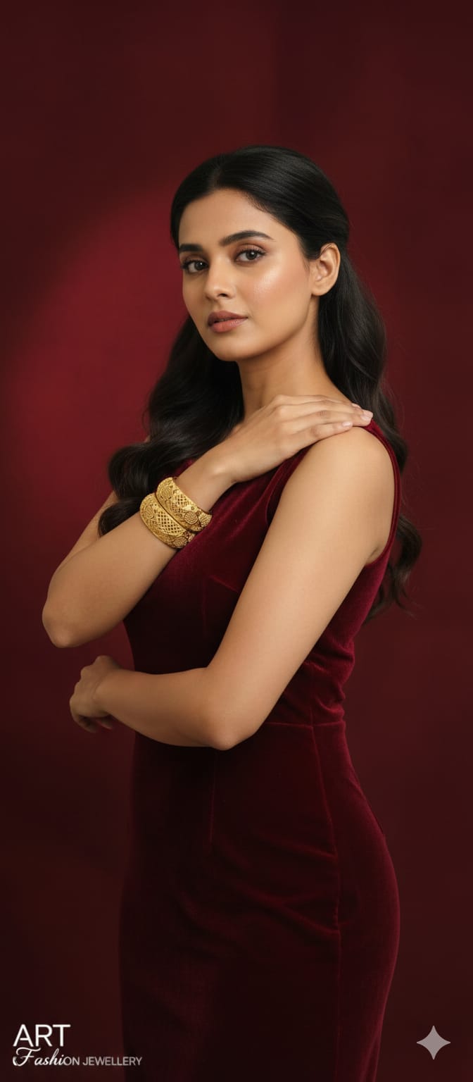 Broad 22kGold Plated Bangles