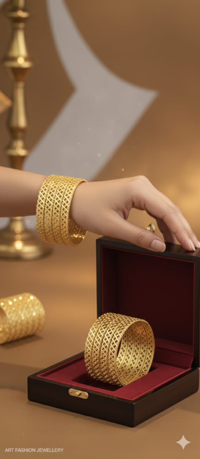 Temple Design 22kGold Plated Bangle