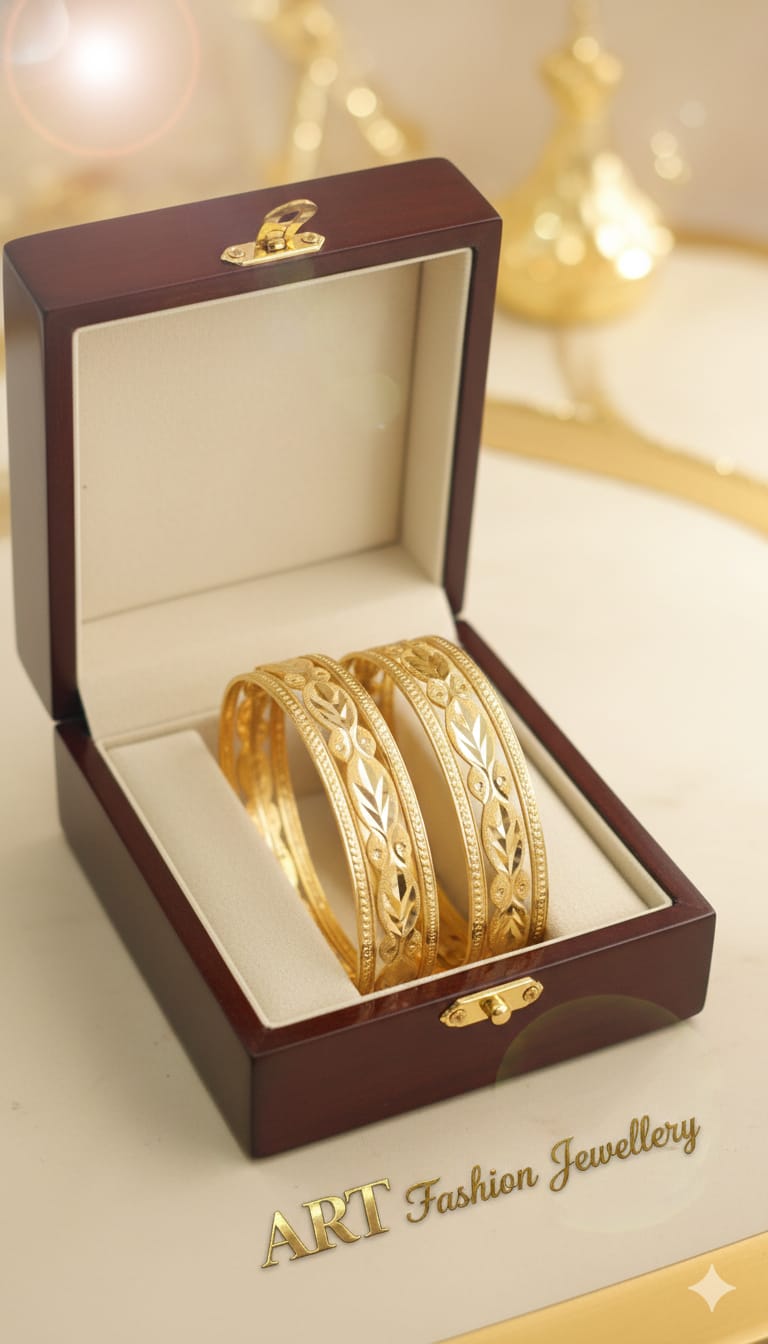 Traditional Leaf 22kGold Plated Bangles
