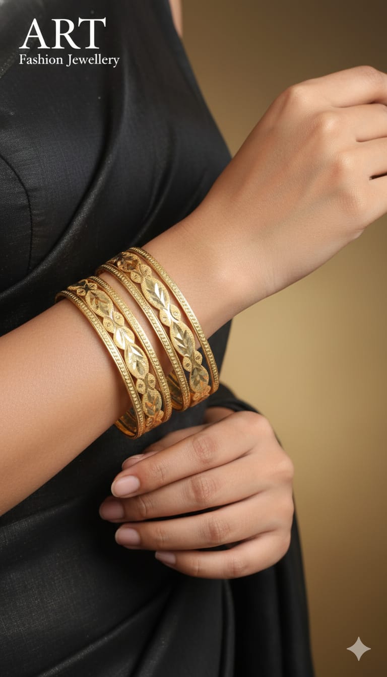 Traditional Leaf 22kGold Plated Bangles