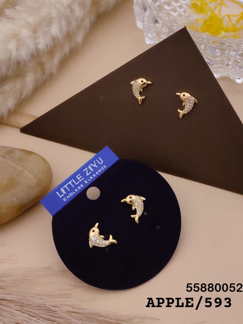 Dolphin - Littleziyu CZ stone Earring