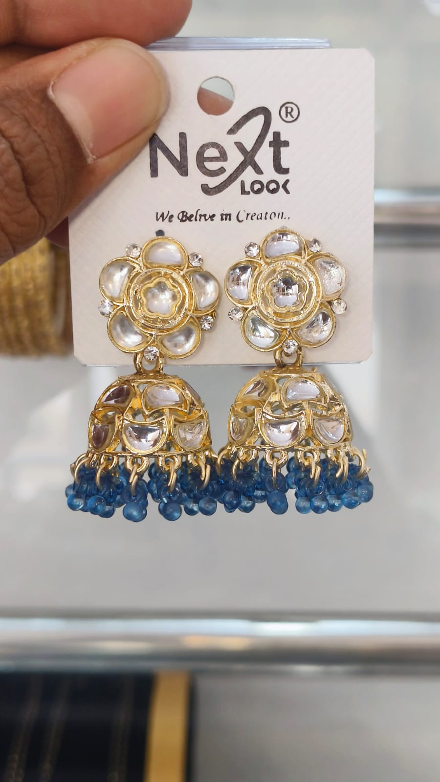 Kundan Pearl Jumkha Traditional look