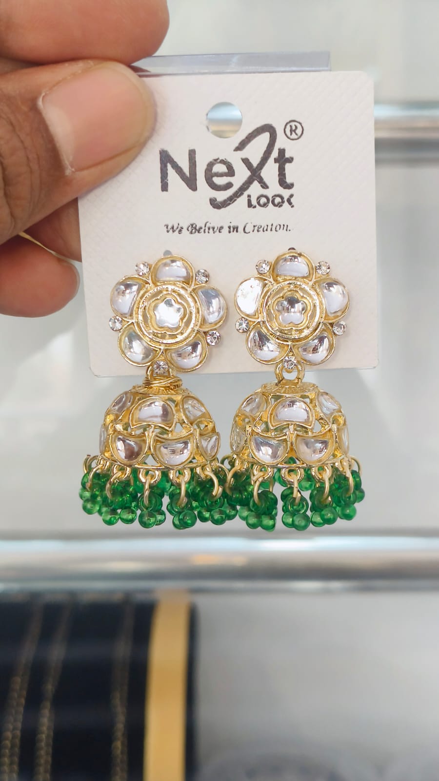 Kundan Pearl Jumkha Traditional look