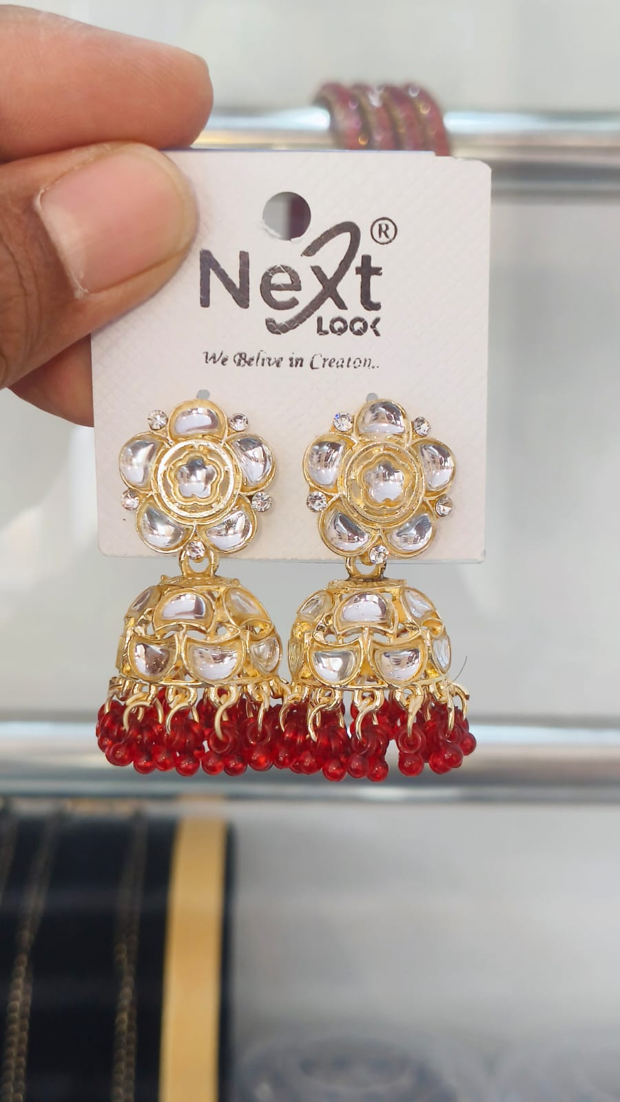 Kundan Pearl Jumkha Traditional look