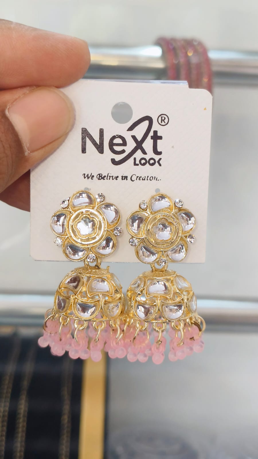 Kundan Pearl Jumkha Traditional look