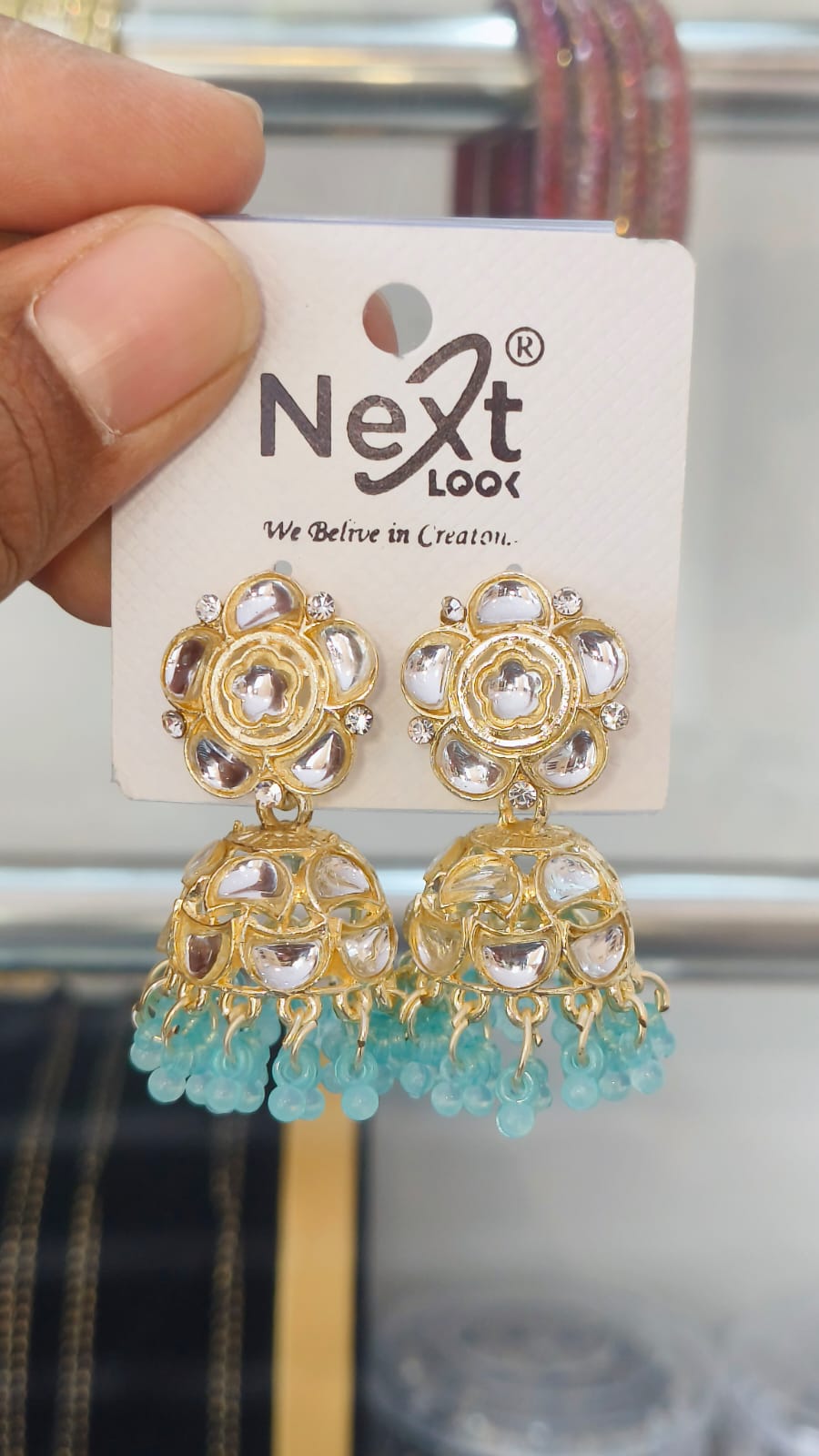 Kundan Pearl Jumkha Traditional look