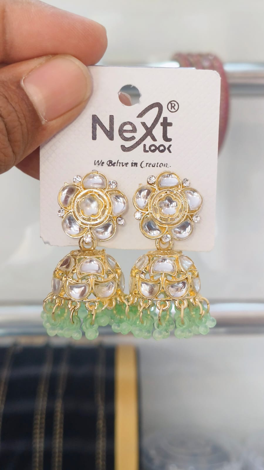 Kundan Pearl Jumkha Traditional look