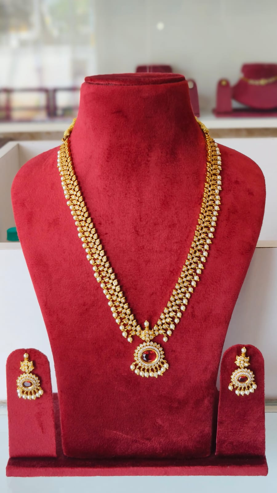 Maharani Design American Diamond Long Necklace