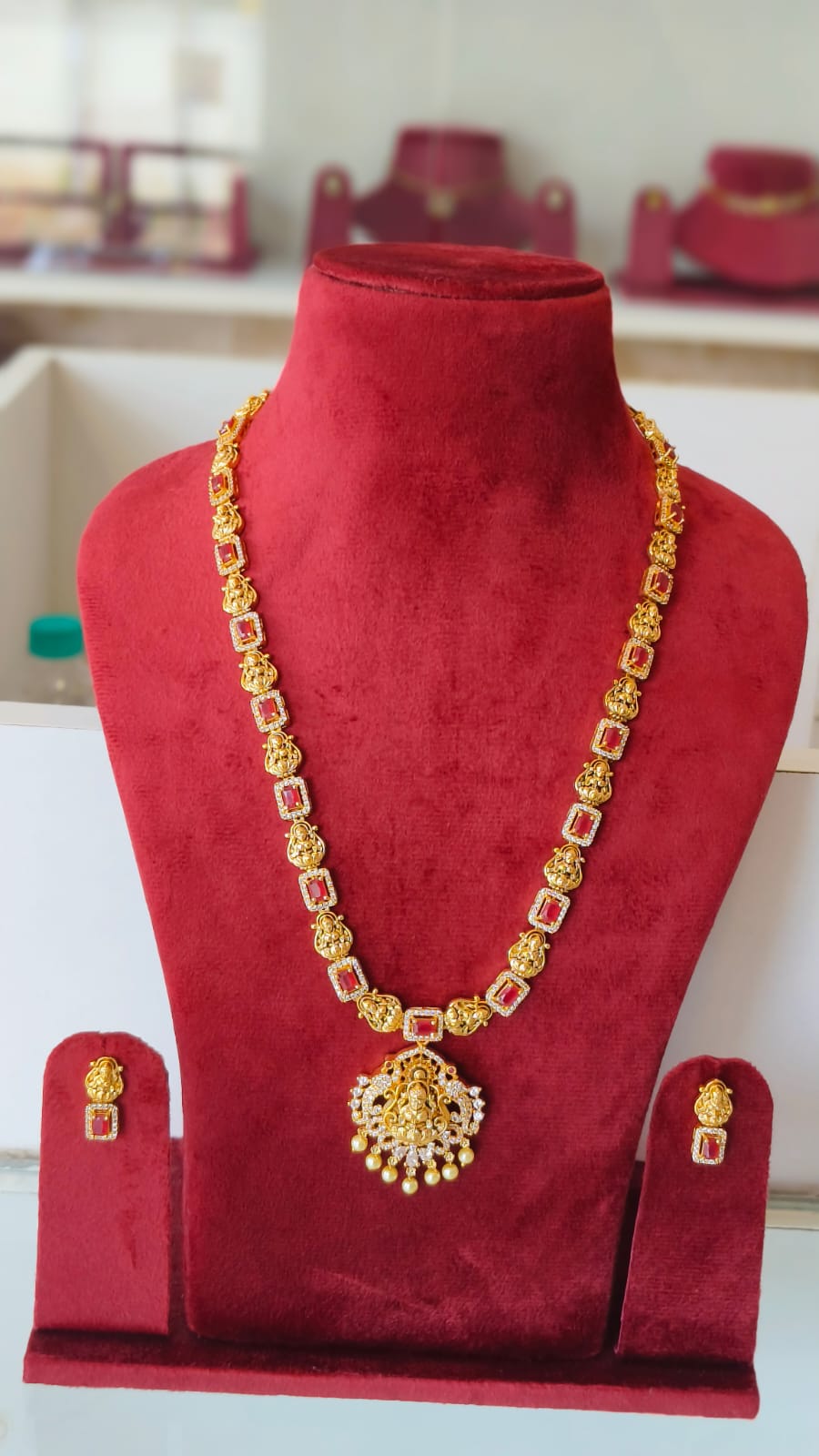 Lakshmi Pendant Traditional Look Haram / Long Necklace