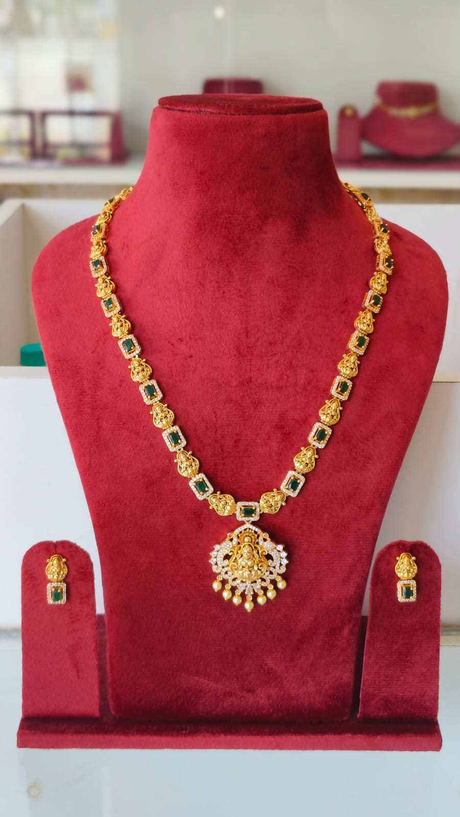 Lakshmi Pendant Traditional Look Haram / Long Necklace